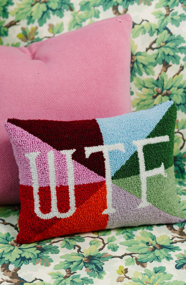 Furbish WTF Pillow, Alternate, color, Red, Burgundy, Multi
