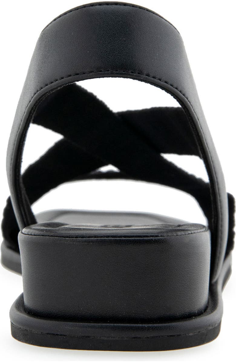Aerosoles Bora Slingback Wedge Sandal, Alternate, color, Black Rouched Elastic Fabric