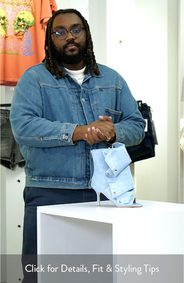 Birdsong Open Toe Denim Bootie, sales video thumbnail