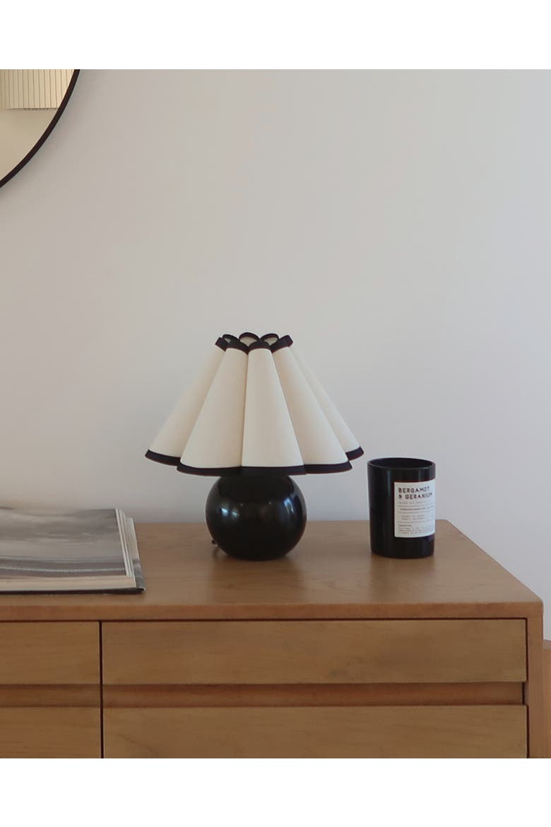 Blair 10" LED Midcentury Table Lamp With Black Marble Base, Alternate, color, Polished Black