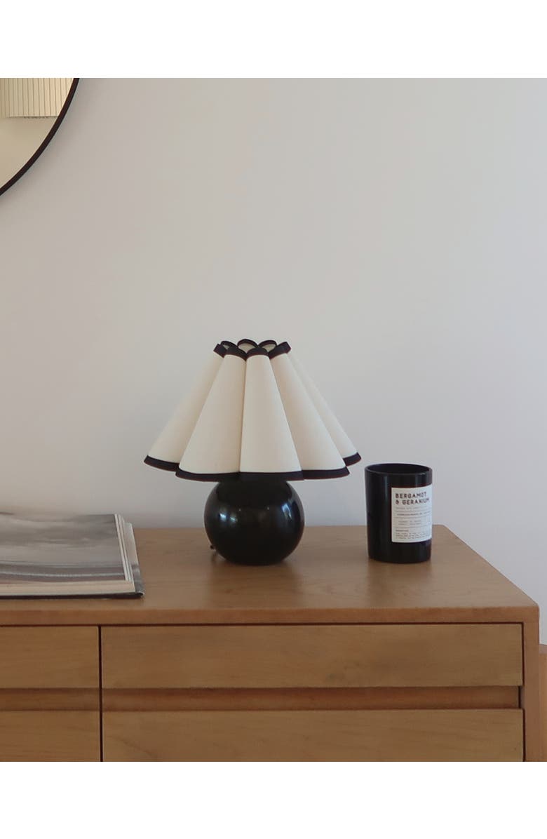 Brightech Blair 10" LED Midcentury Table Lamp With Black Marble Base, Alternate, color, Polished Black