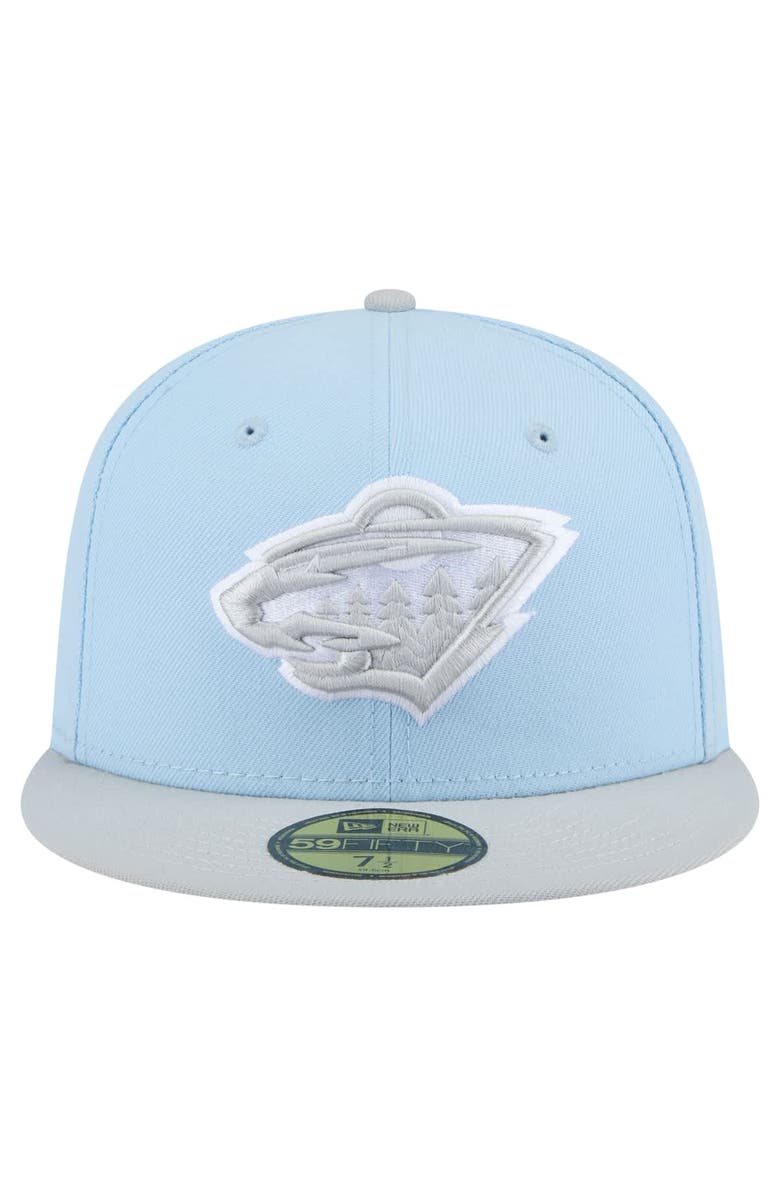 New Era Men's New Era Light Blue/Gray Minnesota Wild Color Pack Two-Tone 59FIFTY Fitted Hat, Alternate, color,