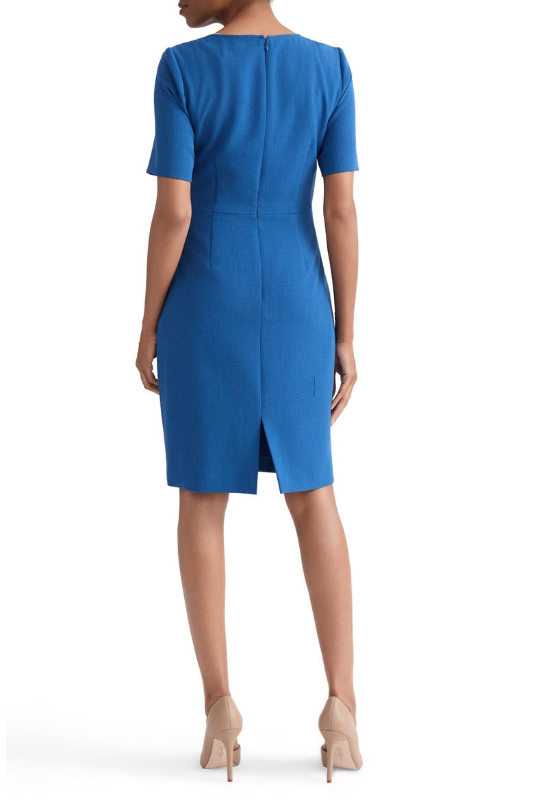 Stretch Crepe Sheath Dress, Alternate, color, BLUE NIGHT