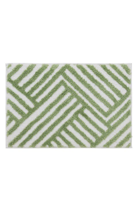 Geometric Line Tufted Bath Mat