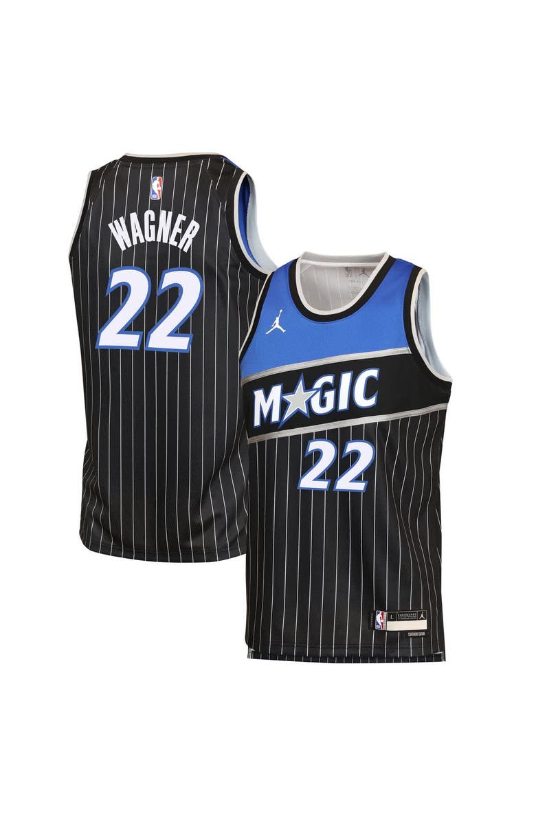 Jordan Brand Youth Jordan Brand Franz Wagner Black Orlando Magic Swingman Jersey - Statement Edition, Main, color, Black