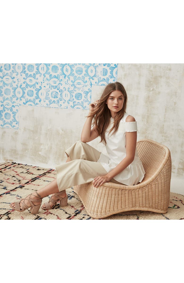 Stuart Weitzman 'Tiegirlbingo' Wraparound Lace Sandal, Alternate, color,