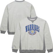 Mitchell & Ness Men's Mitchell & Ness Heather Gray Golden State Warriors  Vintage Logo Pullover Sweatshirt