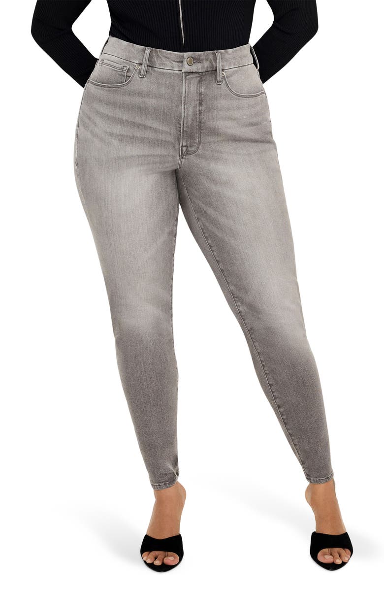 Good American Good Legs Skinny Jeans, Alternate, color, Black336