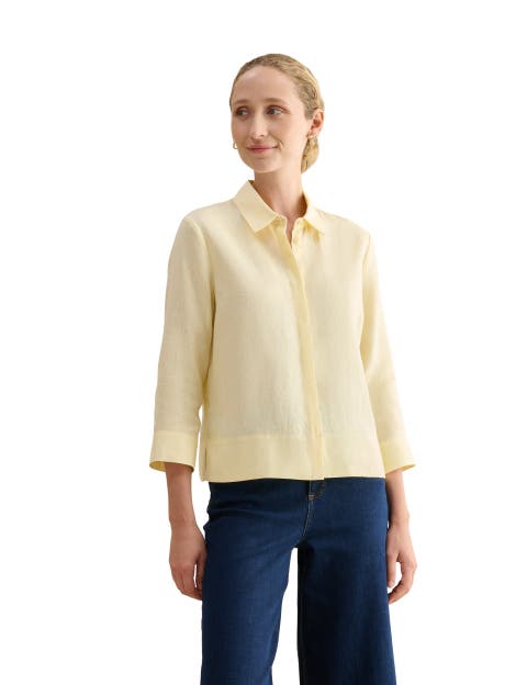Nita 3/4 Sleeve Button Up Linen Shirt