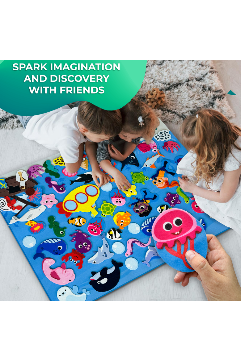Kids Felt Board Learning Set, Alternate, color, Ocean