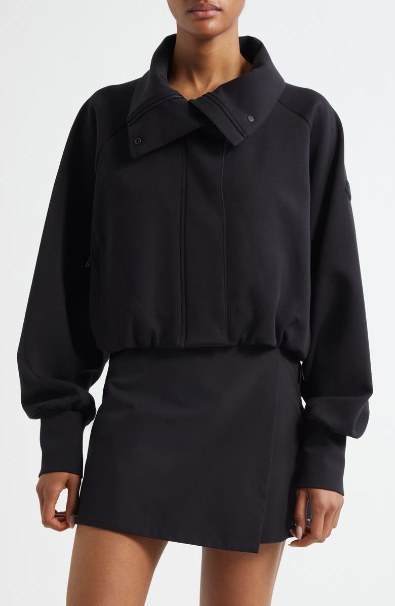 Moncler Cotton Blend Fleece Crop Jacket, Main, color,
