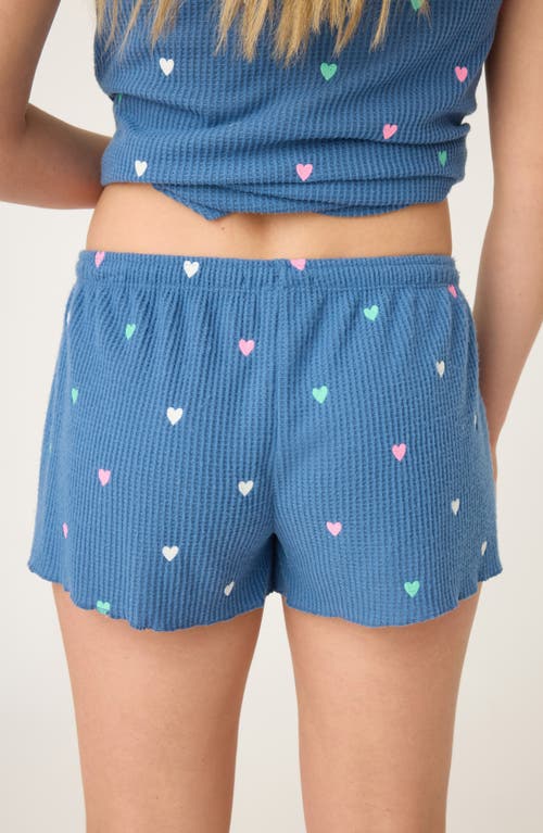 Pj Salvage Love Club Thermal Pajama Shorts In Blue