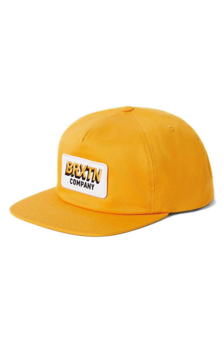 Brixton Payment MP Snapback Baseball Cap, Main, color, Spruce Yellow