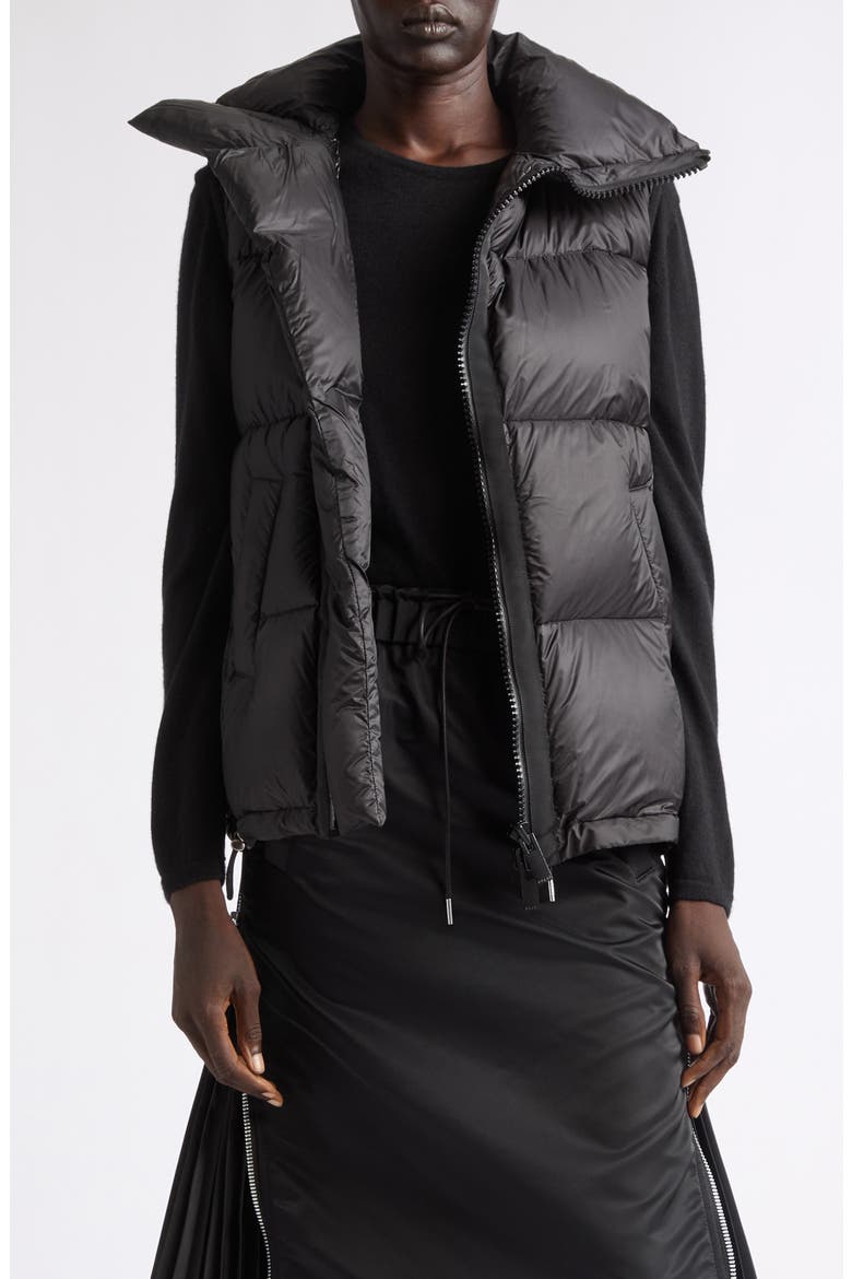 Asymmetric Down Puffer Vest, Main, color, BLACK