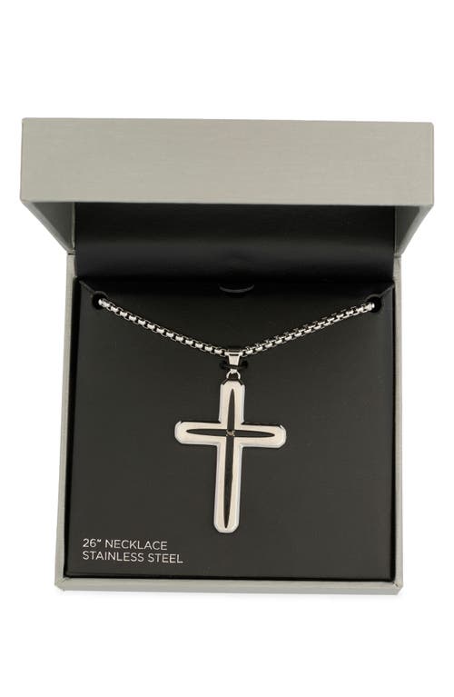 American Exchange Cross Pendant Necklace In Silver/black