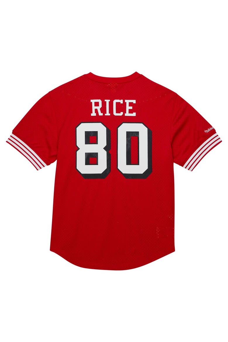 Men's Mitchell & Ness Jerry Rice Scarlet San Francisco 49ers Retired Player Name & Number Mesh Top, Alternate, color, Scarlet