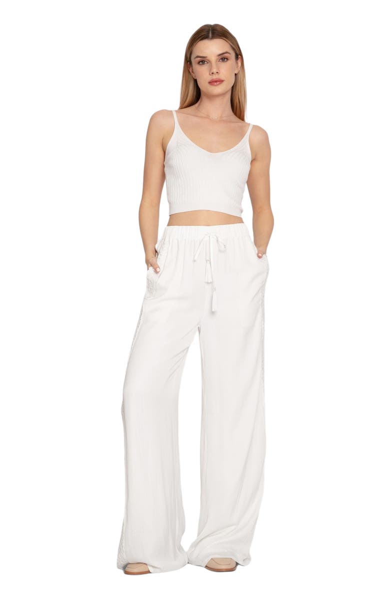 Belle & Bloom Everywhere All At Once Wide Leg Pant, Main, color, White