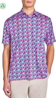 CONSTRUCT Regular Fit Stars & Stripes Recycled Performance Golf Polo