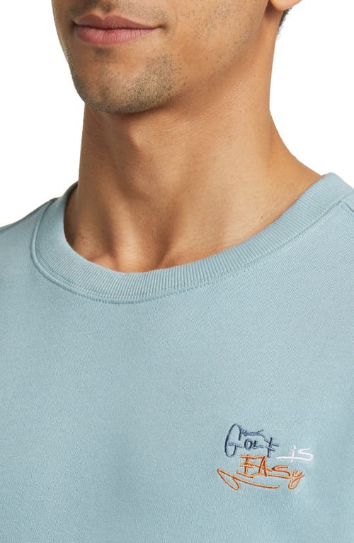 Swannies Golf Is Easy Embroidered French Terry Sweatshirt In Reef