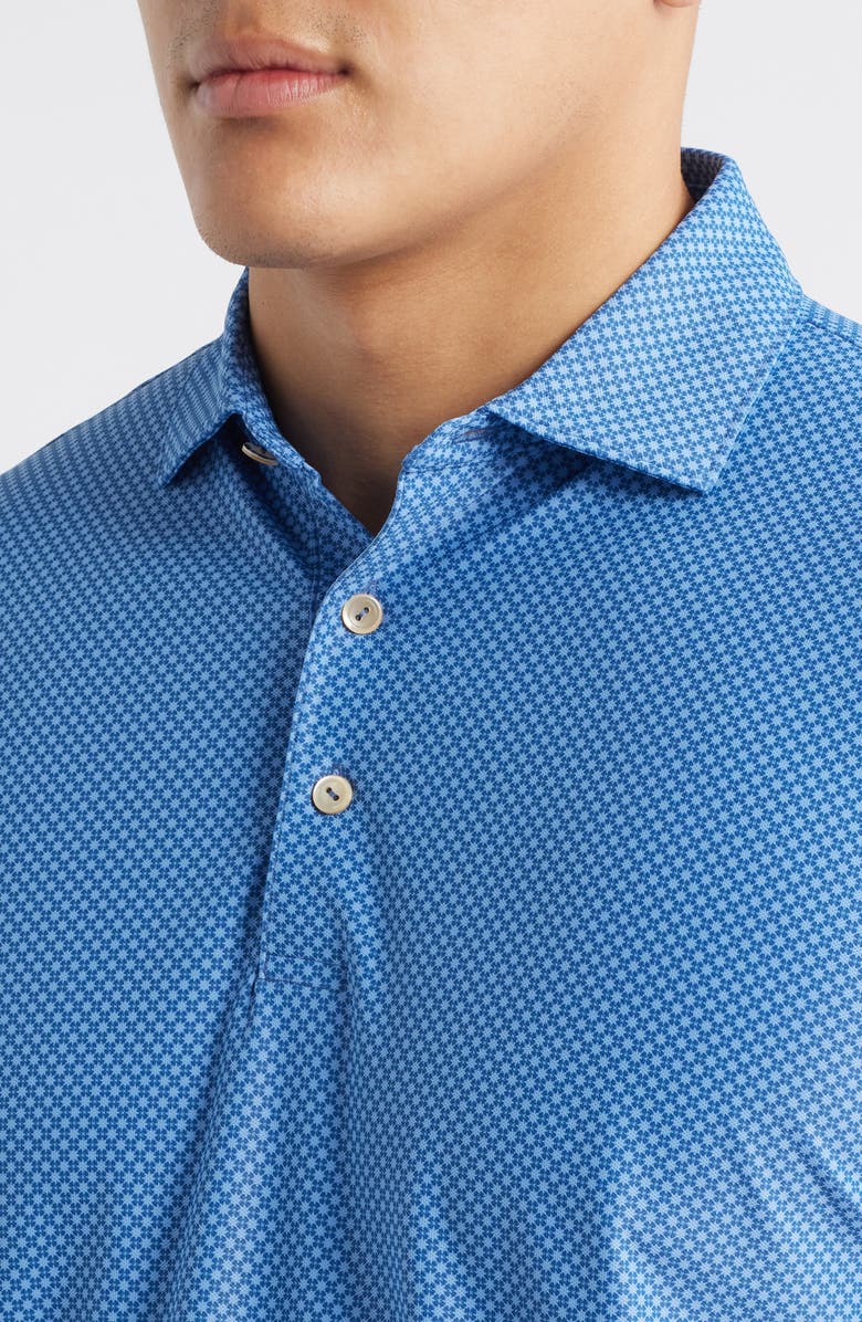 Peter Millar Grand Microprint Performance Piqué Golf Polo, Alternate, color, Windsor Blue