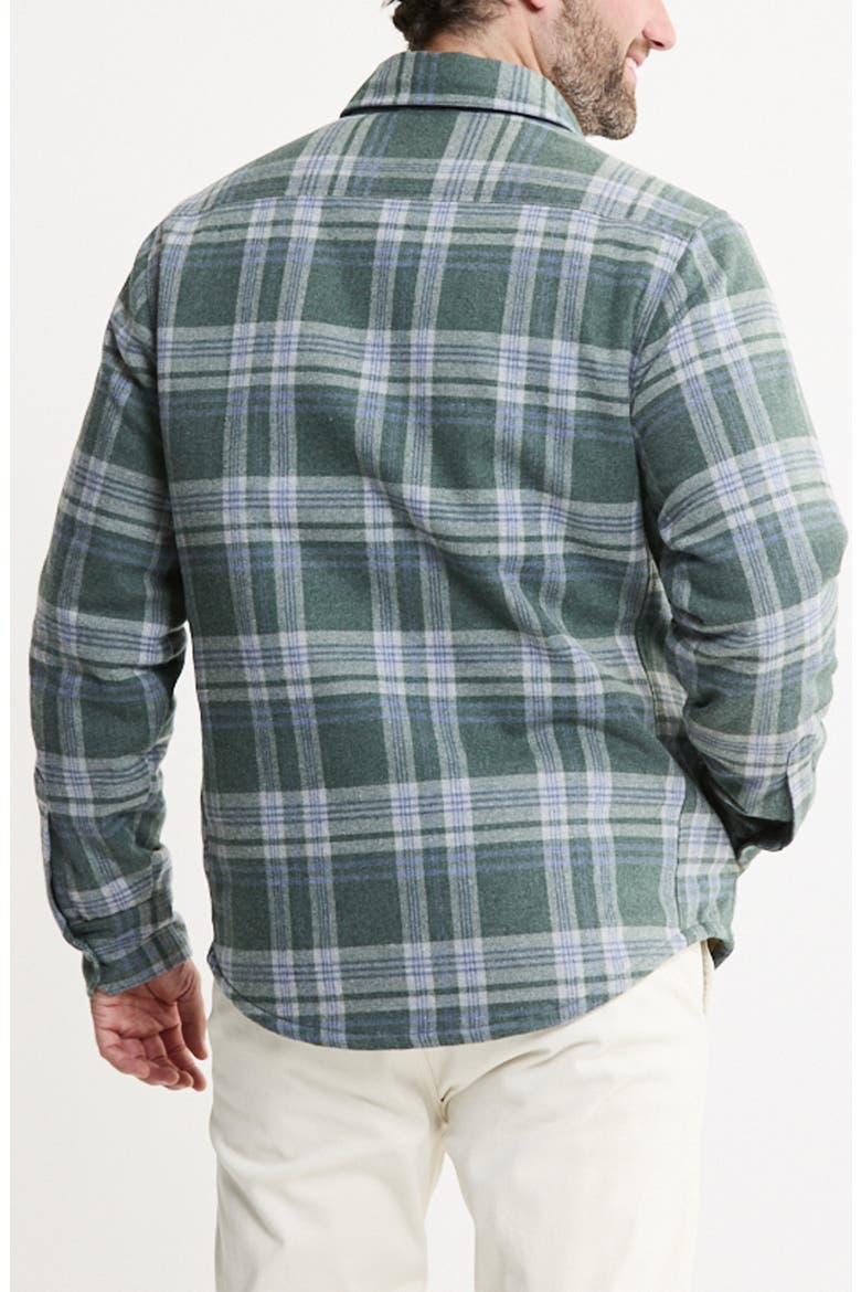 Quilted Lined Lyocell Blend Flannel Shirt Jacket, Alternate, color, GREEN