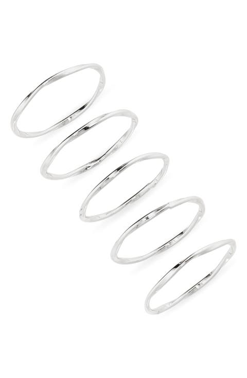 Set of 5 Demi Fine Stacking Rings