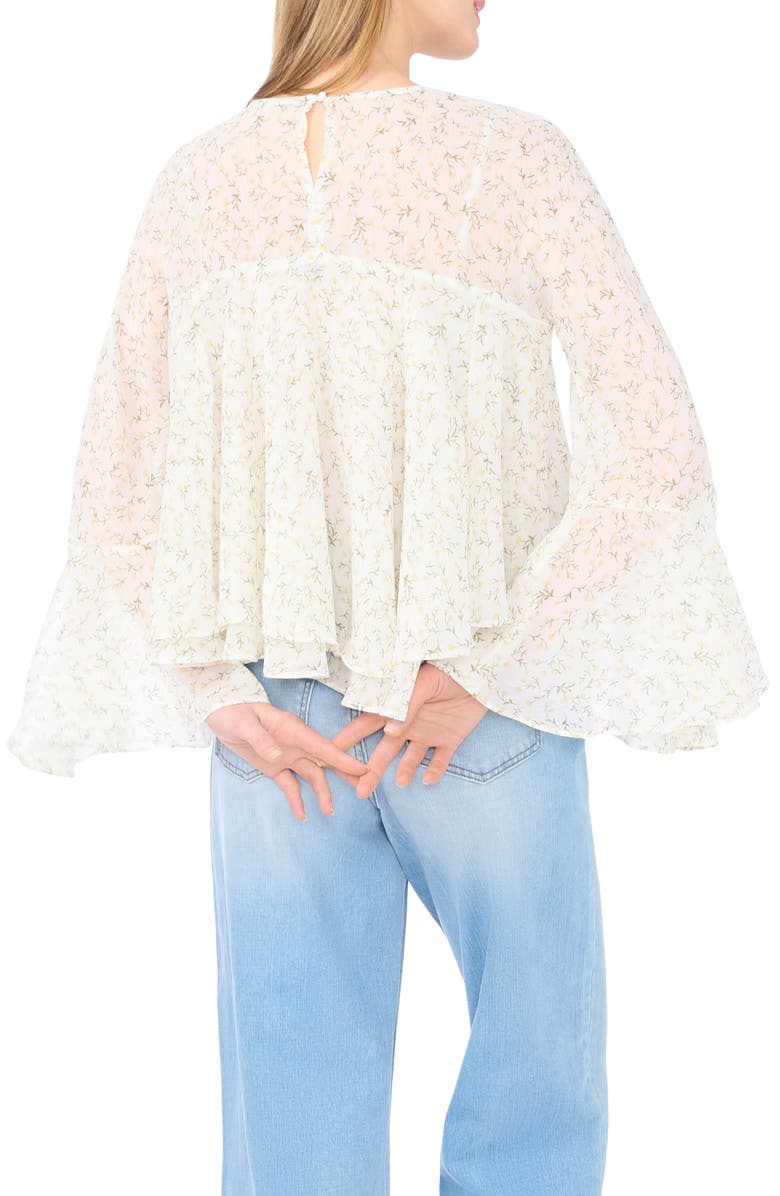 1.STATE Floral Long Bell Sleeve Ruffle Top, Alternate, color, Pastel Yellow