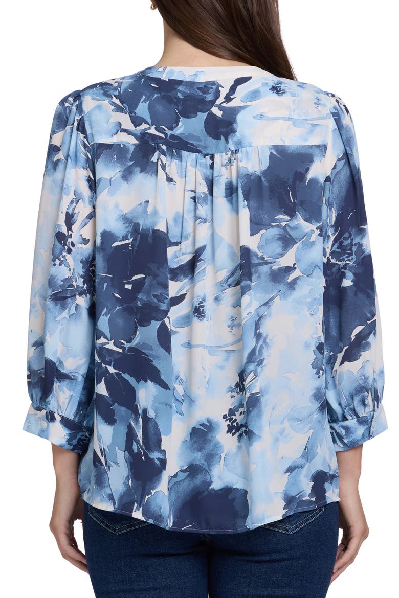Bonnie Button-Up Top, Alternate, color, LILY GARDEN INDIGO