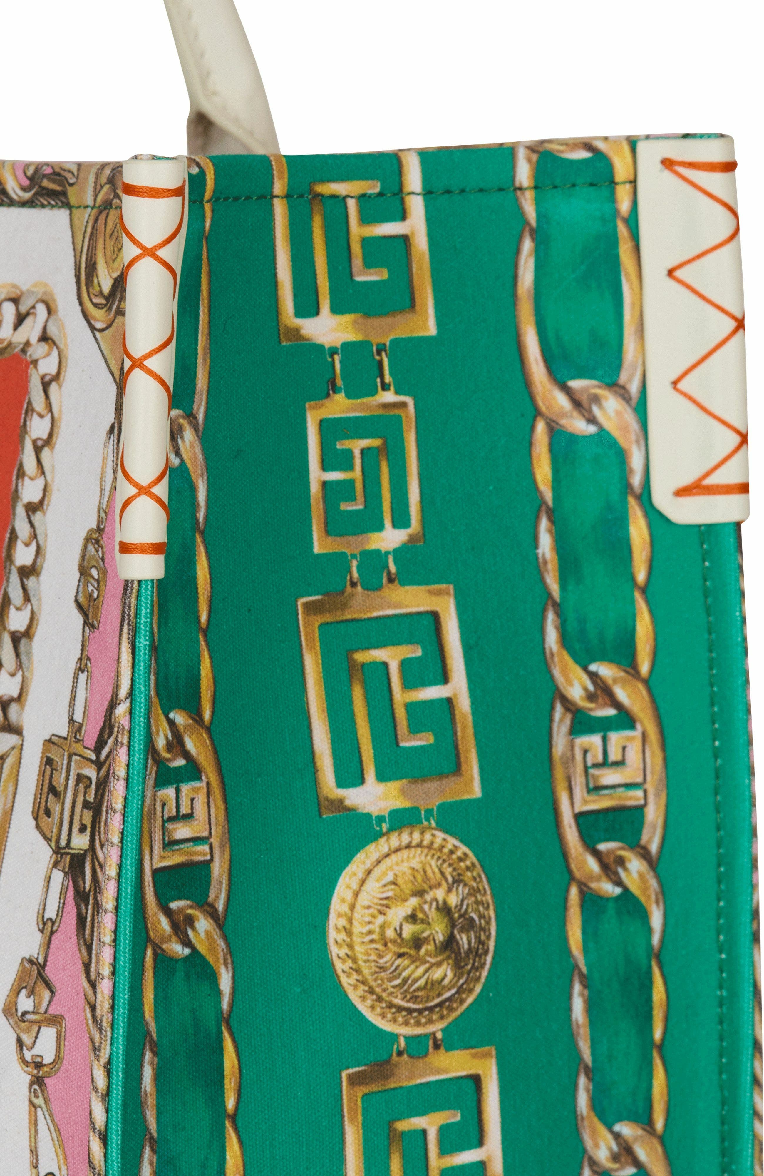 Balmain B-Army Medium Tote Bag In Printed Canvas, Alternate, color, 