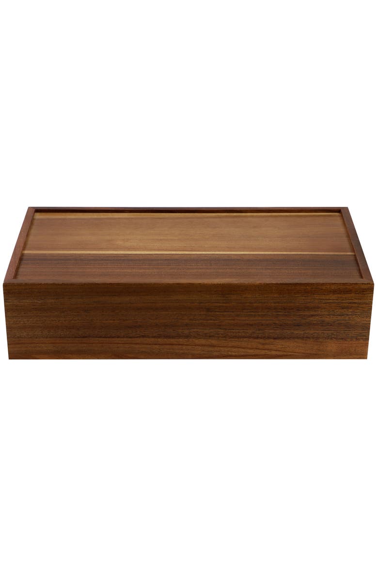 Wood Tea Box Organizer, Alternate, color, Acacia