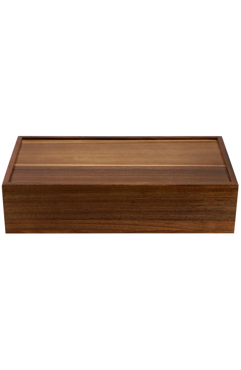 Megachef Wood Tea Box Organizer, Alternate, color, Acacia