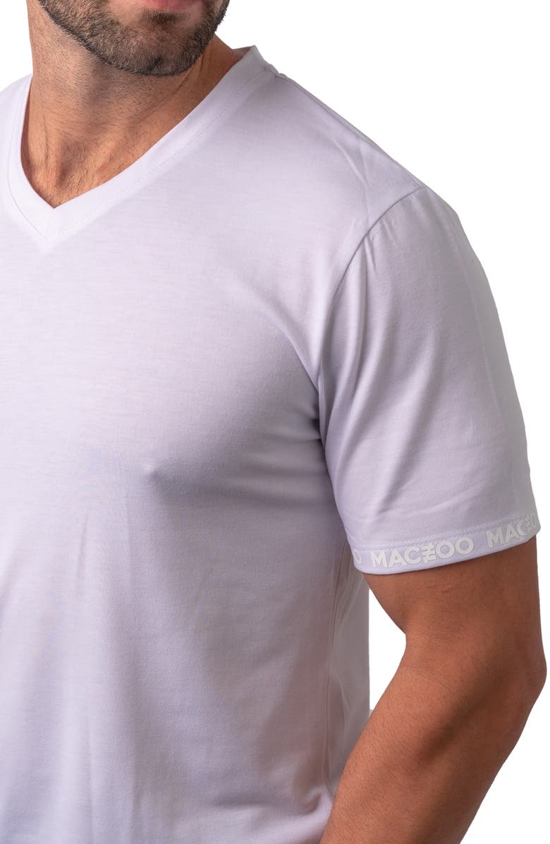 Maceoo Vivaldi V-Neck Cotton T-Shirt, Alternate, color, White