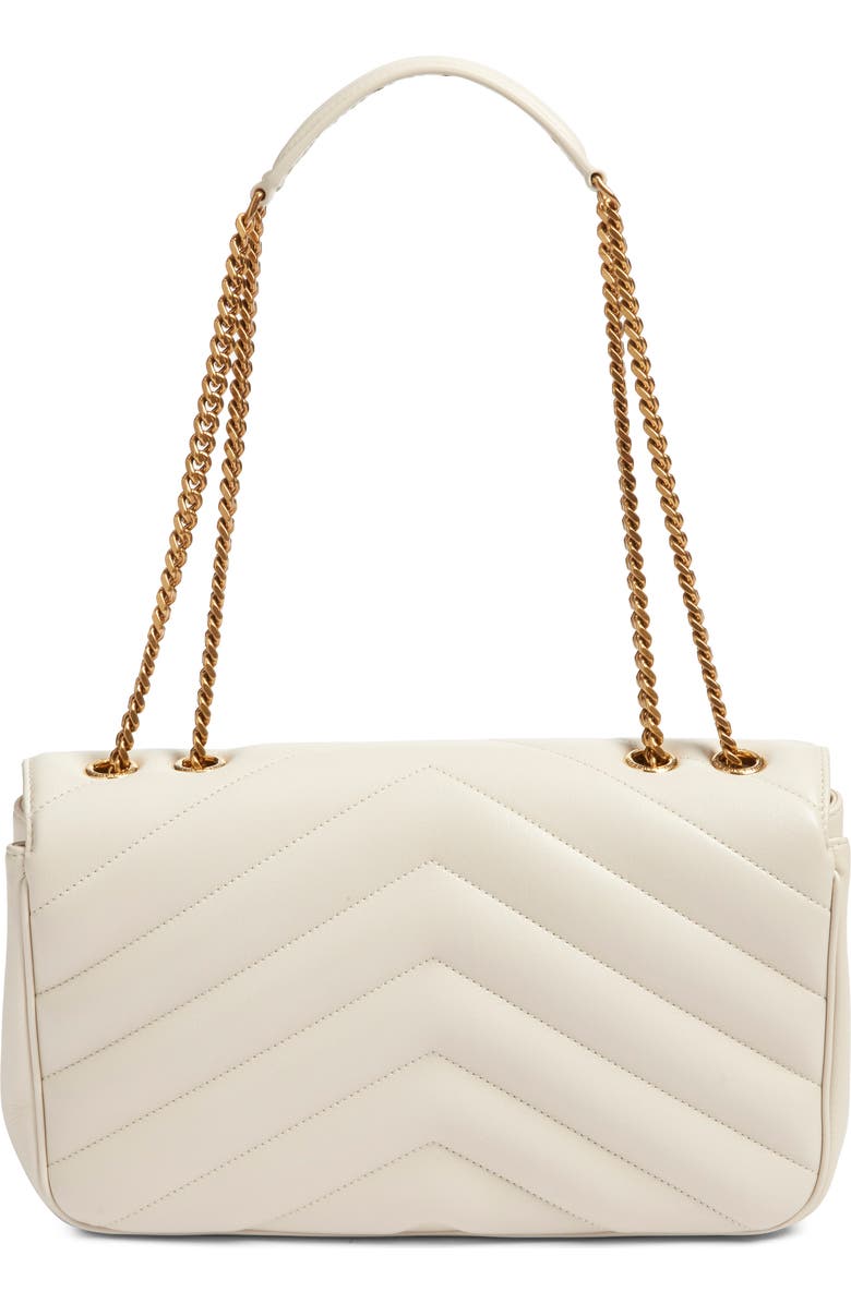 Saint Laurent Medium Loulou Quilted Leather Shoulder Bag, Alternate, color, Blanc Vintage