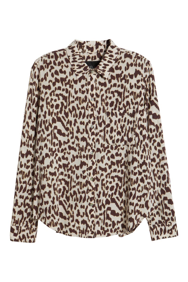 Josephine Jaguar Print Button-Up Shirt, Alternate, color, JAGUAR