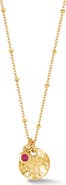 Dower & Hall Hammered Disc & Ruby Array Necklace