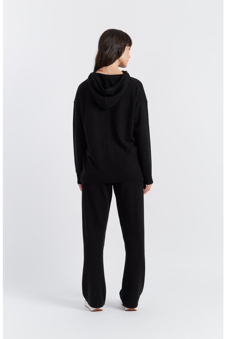 Wool Cashmere Blend Relaxed Hoodie Sweater, Alternate, color, Black