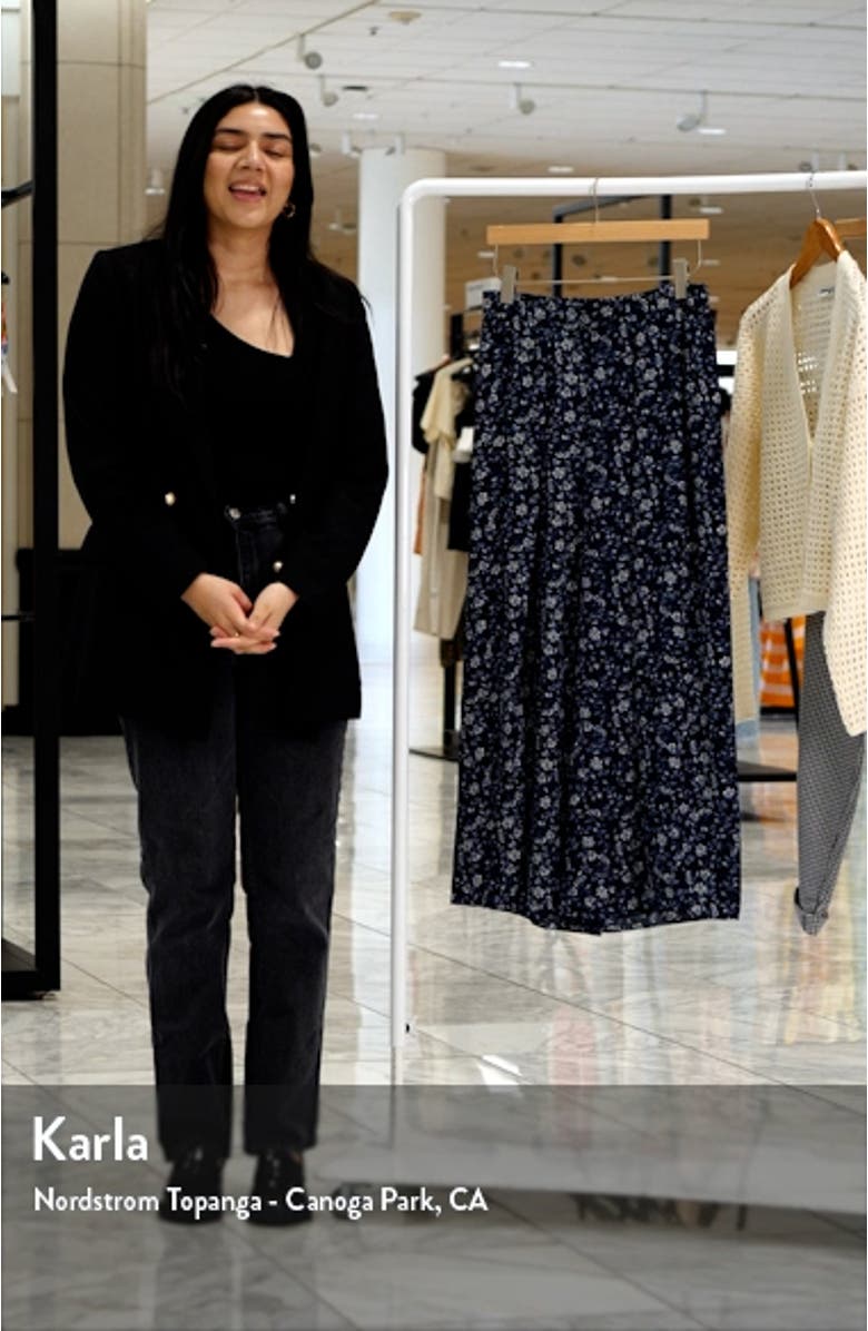 Overlay Floral Crop Wide Leg Pants, sales video thumbnail