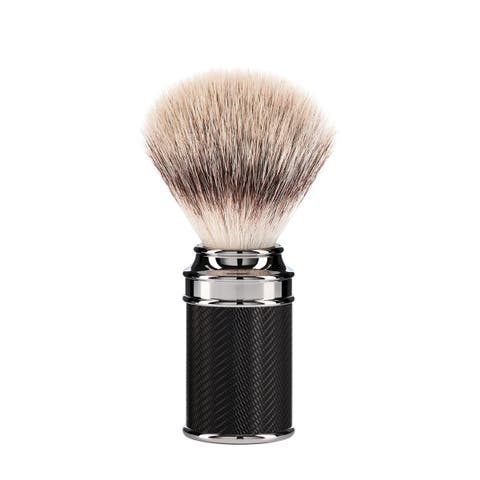 Traditional Black/Chrome Silvertip Fibre Shaving Brush