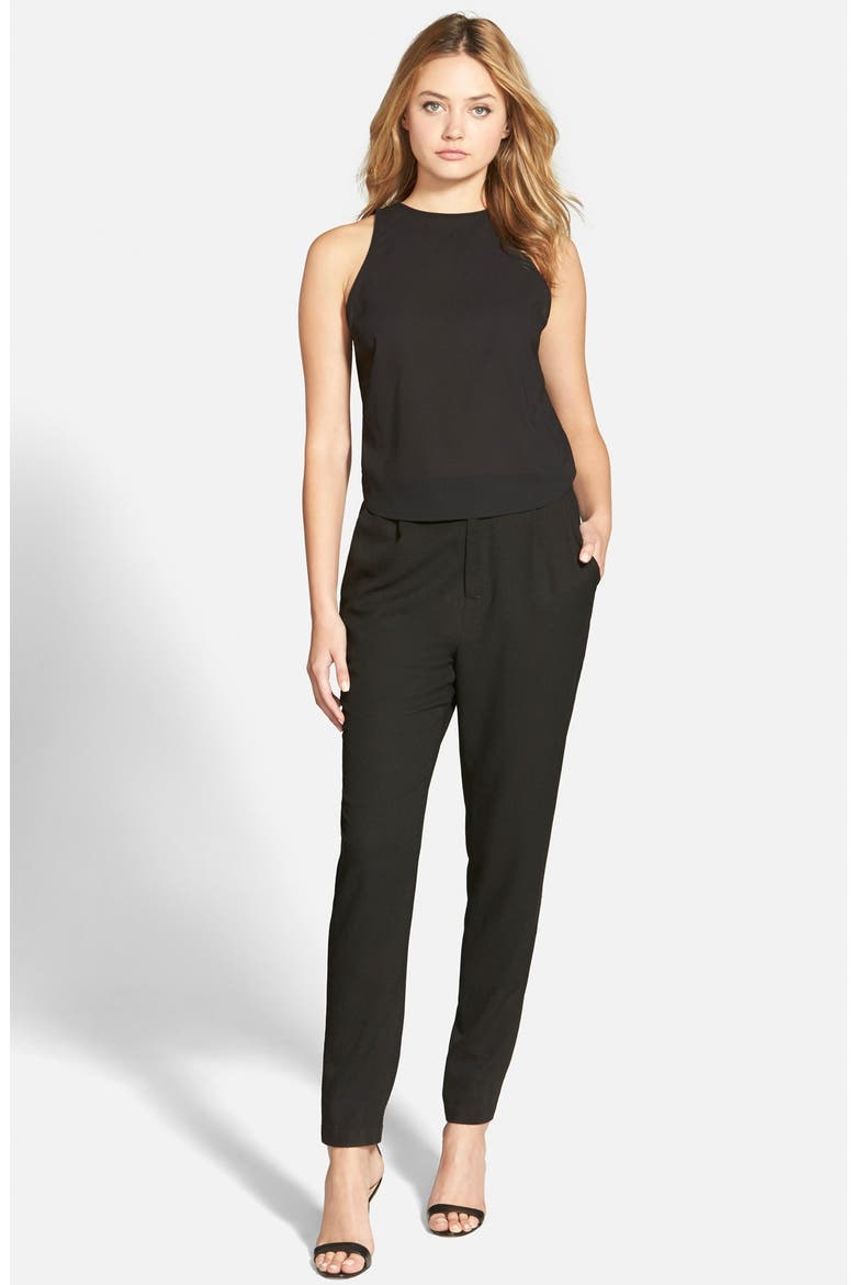 'Bradbury' Sleeveless Jumpsuit, Main, color, BLACK