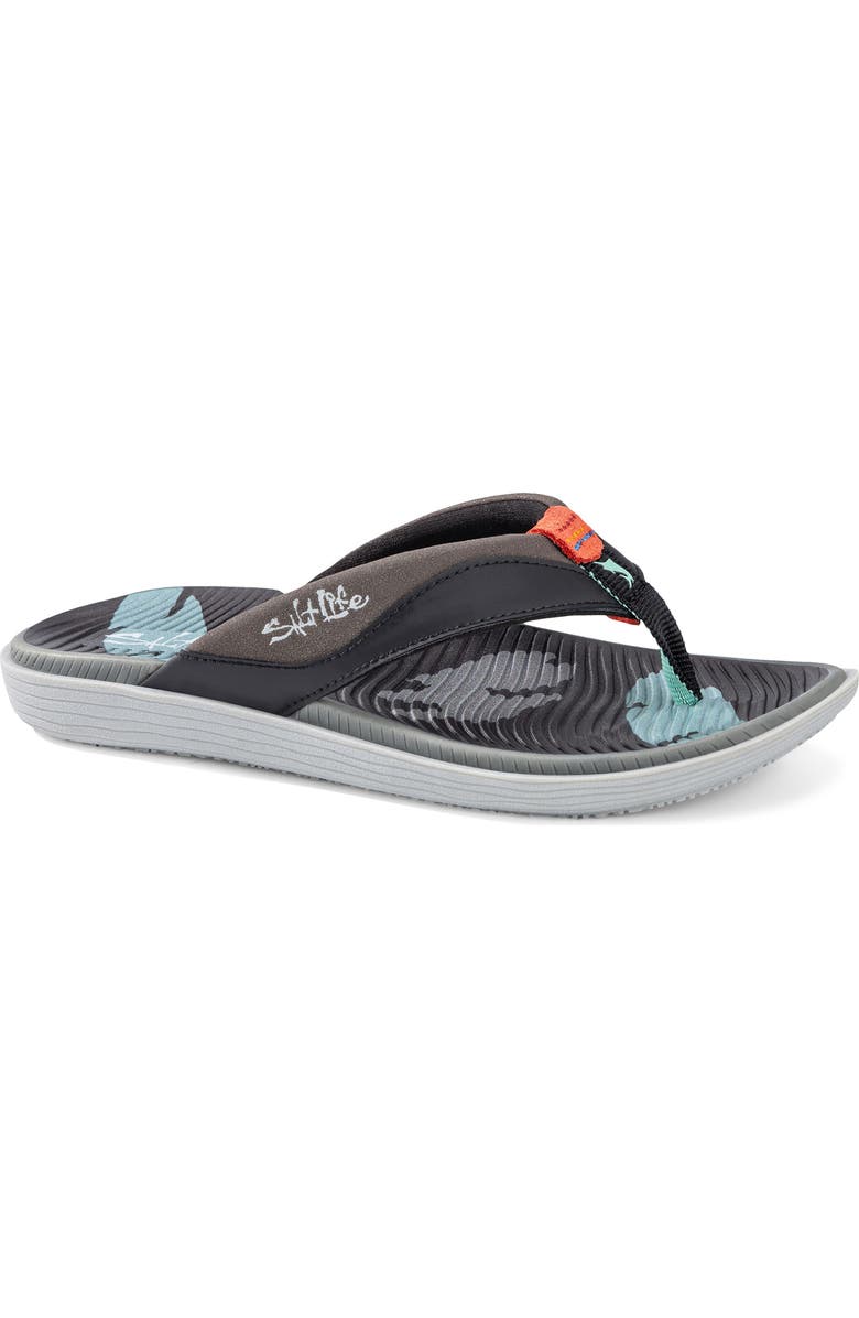 Salt Life Kids' The Dune Flip Flop, Main, color, Black