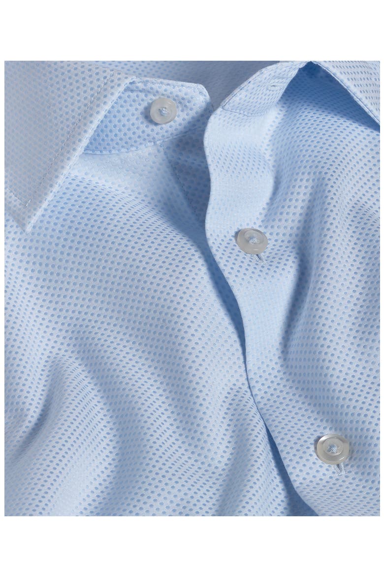 Trim Fit Light Blue Dobby Dot Cotton Dress Shirt, Alternate, color, SKY
