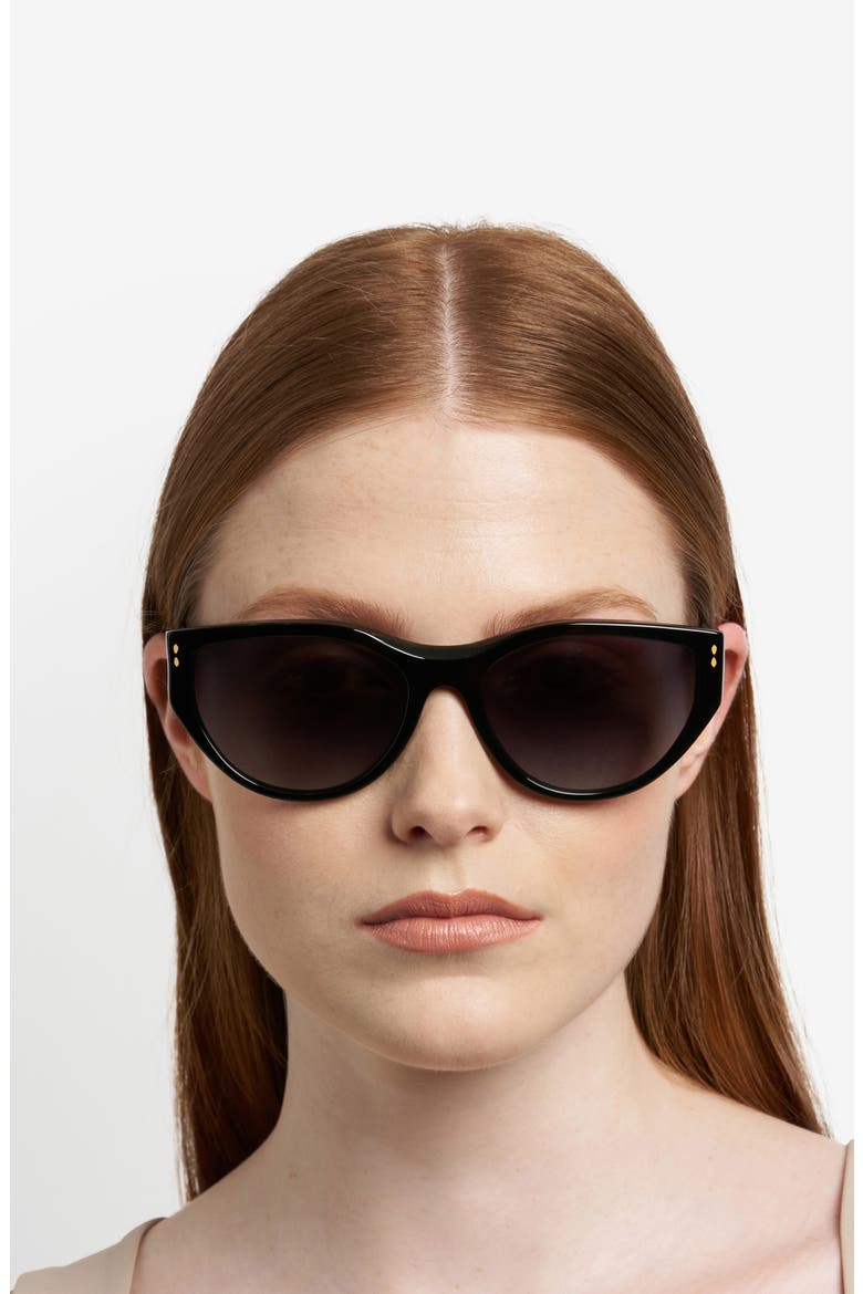 59mm Cat Eye Sunglasses, Alternate, color, BLACK