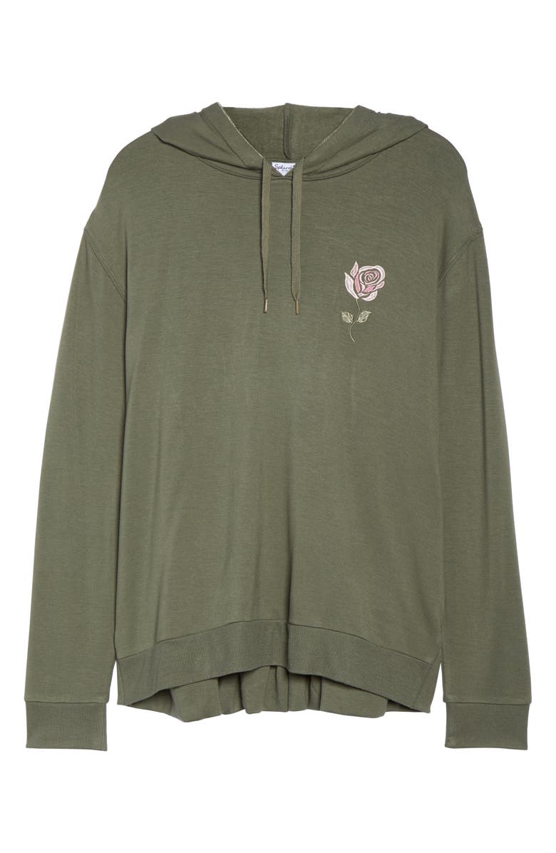 Splendid Gathered Back Hoodie Pajama Top, Alternate, color,