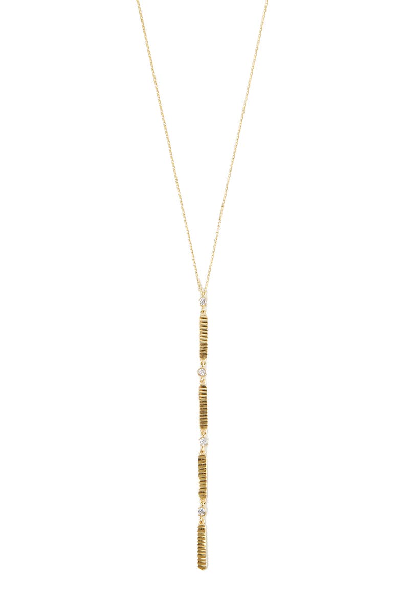 Diamond Cut Cubic Zirconia Y-Necklace, Main, color, GOLD