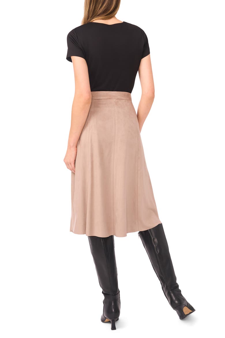 Paneled A-Line Midi Skirt, Alternate, color, MOCHA MERINGUE