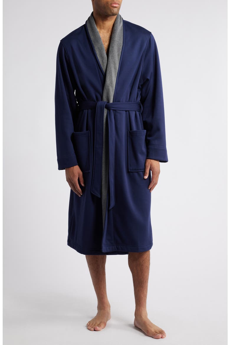 Essential Fleece Lined Robe, Main, color, NAVY PEACOAT