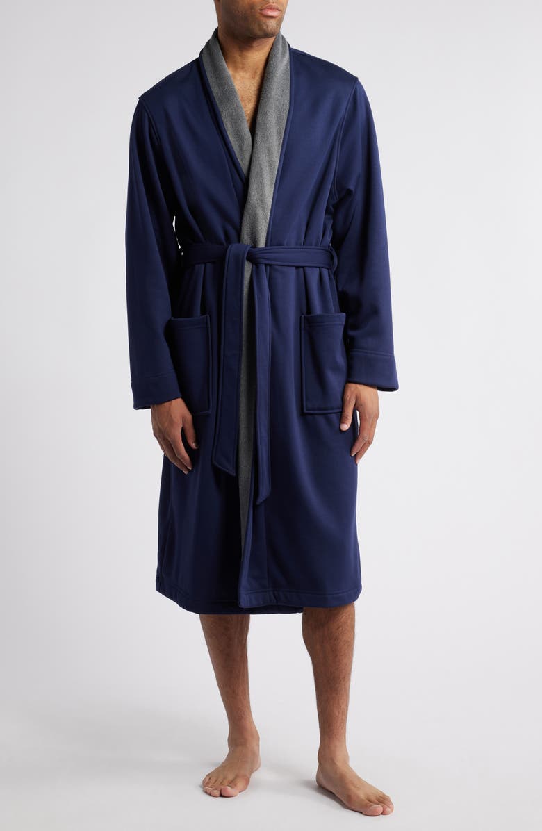 Nordstrom Essential Fleece Lined Robe, Main, color, Navy Peacoat