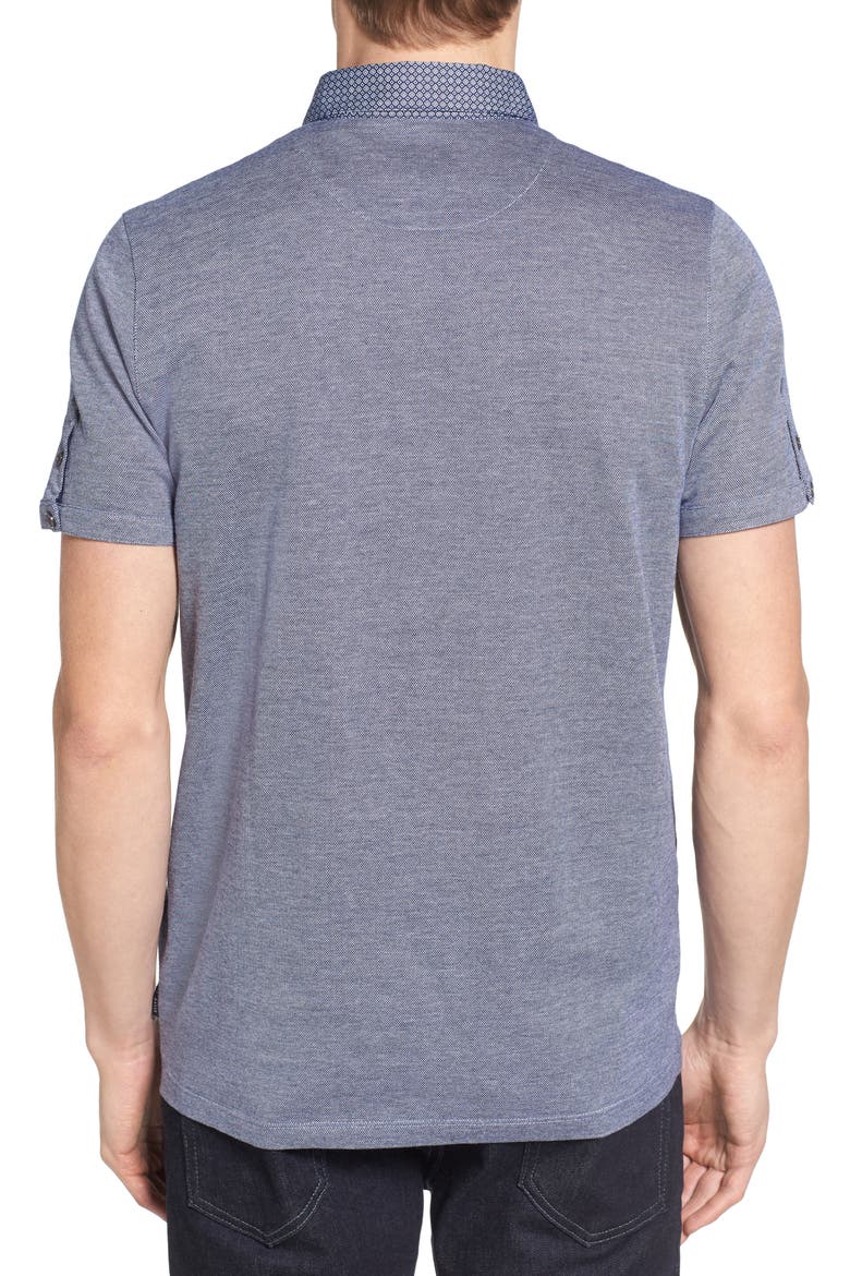 Cro Woven Collar Polo, Alternate, color, NAVY