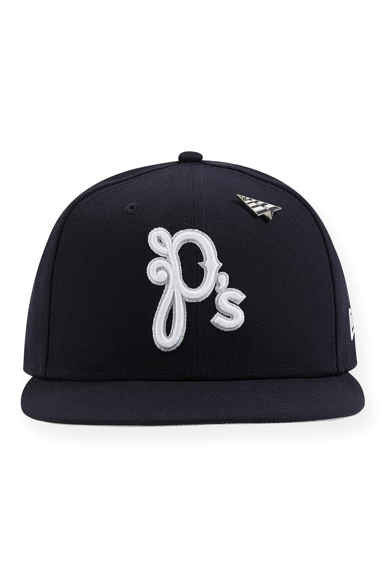 P Logo 9FIFTY Twill Snapback Cap, Alternate, color, NAVY