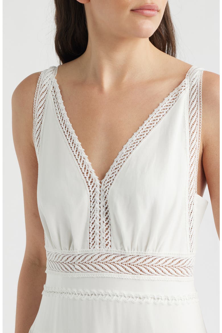 Alessia Lace Inset Detail Maxi Dress, Alternate, color, WHITE